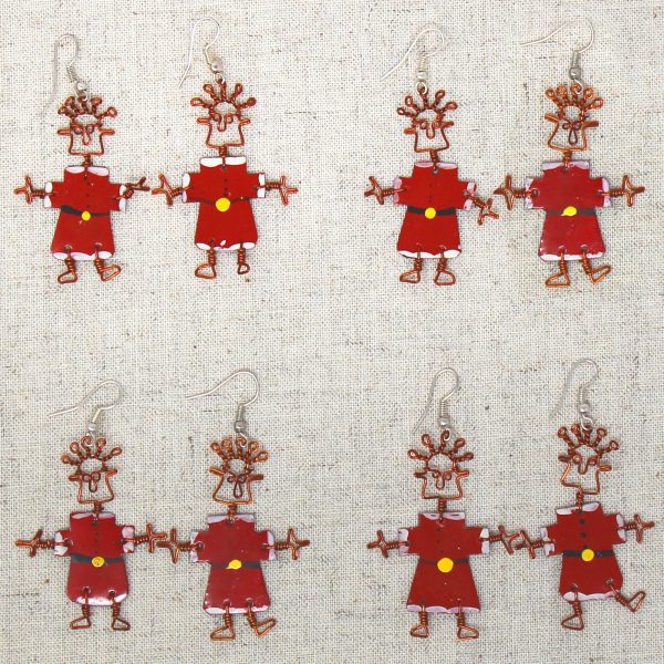 Dancing Girl Santa Earrings - Creative Alternatives - Image 4
