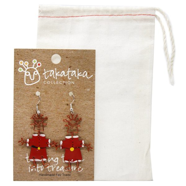 Dancing Girl Santa Earrings - Creative Alternatives - Image 2